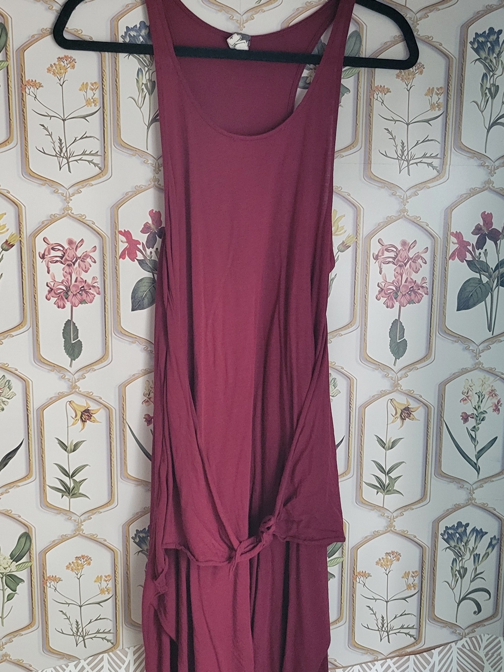We The Free Red Tank Dress With Font Tie And Side Slits XS Relaxed Fit